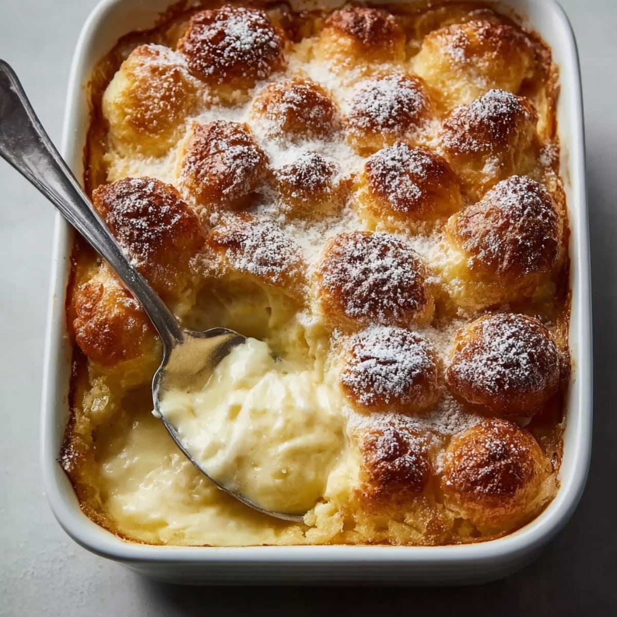 Ingredients for Snickerdoodle Cobbler arranged in a 4-panel flat lay on a white marble kitchen counter.