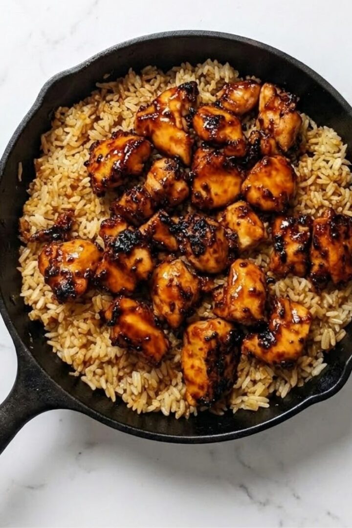 Honey BBQ Chicken Rice final Dish