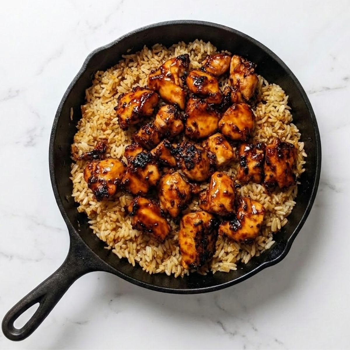 Honey BBQ Chicken Rice final Dish