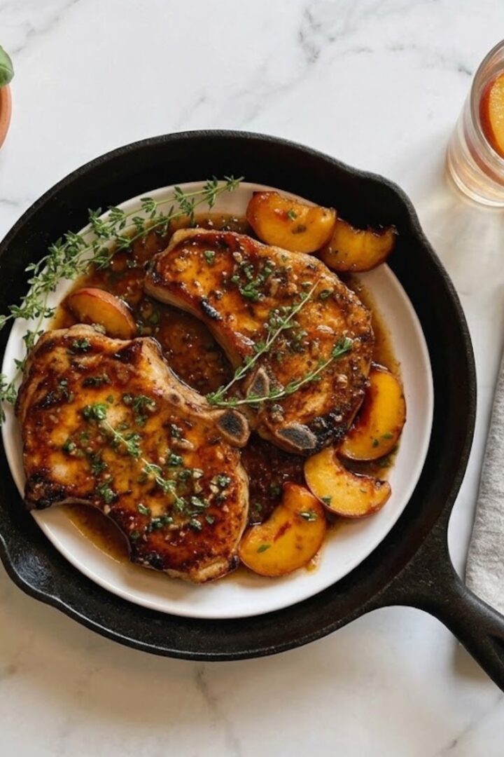 Peach Basil Glazed Pork Chops Ingredients 1