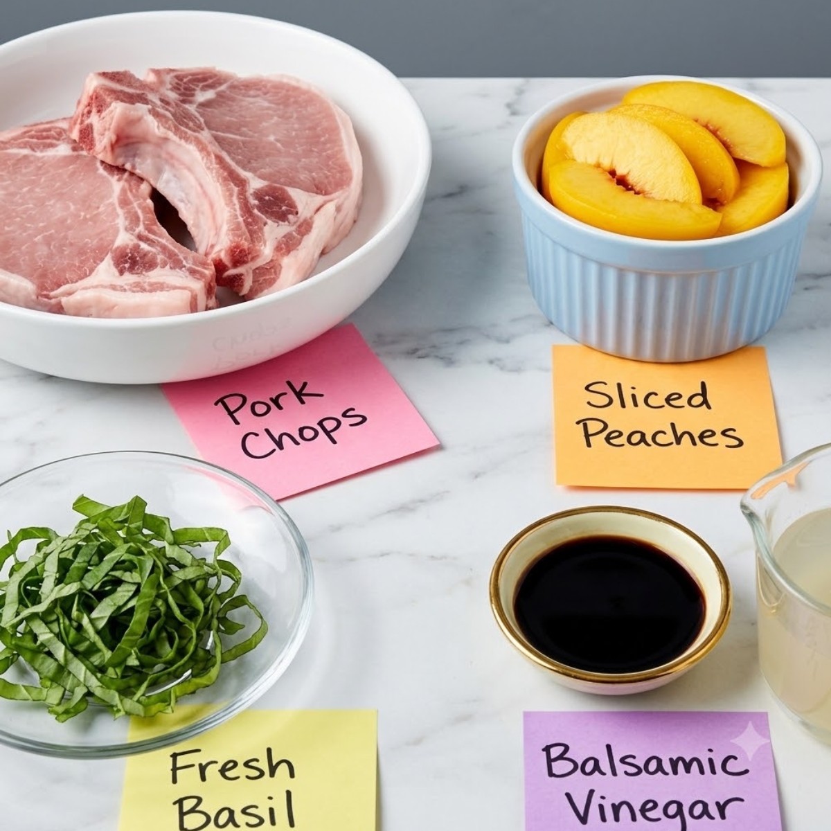 Peach Basil Glazed Pork Chops Ingredients 2