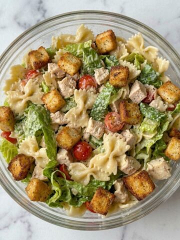 Chicken Caesar Pasta Salad Final Toss