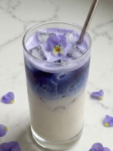 Iced Butterfly Pea Flower Tea Latte