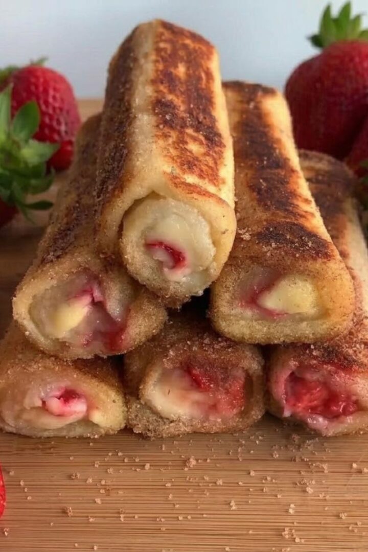 Strawberry Cheesecake French Toast Roll Ups