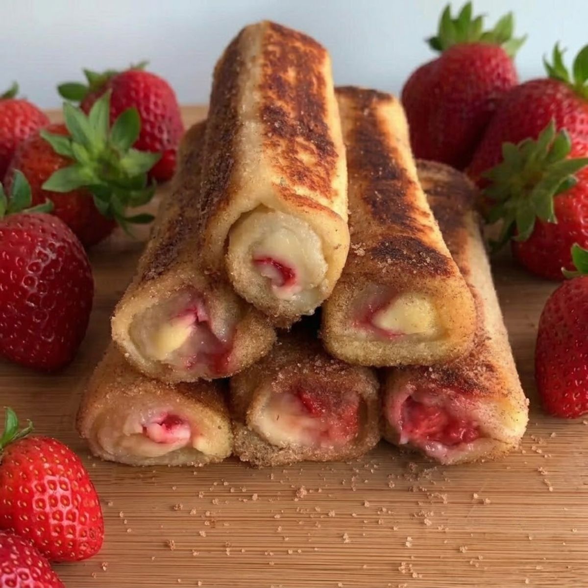 Strawberry Cheesecake French Toast Roll Ups