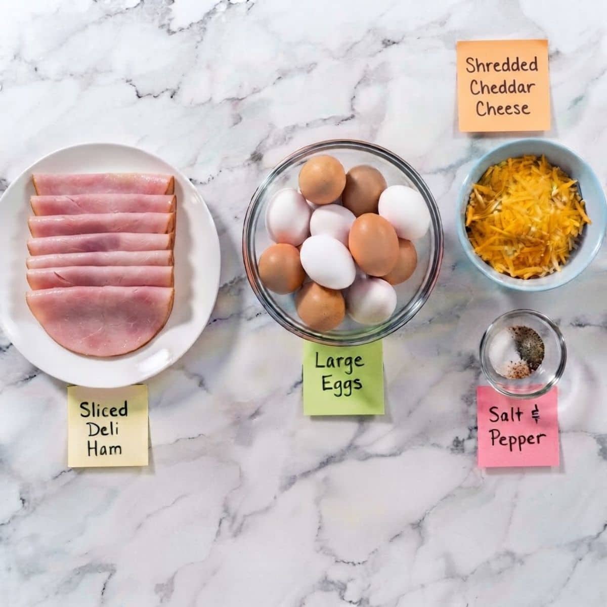 Ham And Cheese Egg Muffin Cups Ingredients